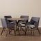 Baxton Studio Monte Mid-Century Modern Walnut Wood Round 5-Piece Dining Set 134-7175-7176 - alternate 4